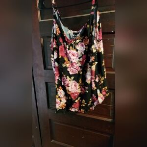 Torrid Floral Black Tank Top